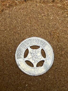 Vintage 1960s Good Luck Typer Stamper Token Name Identification ID Aluminum Tag